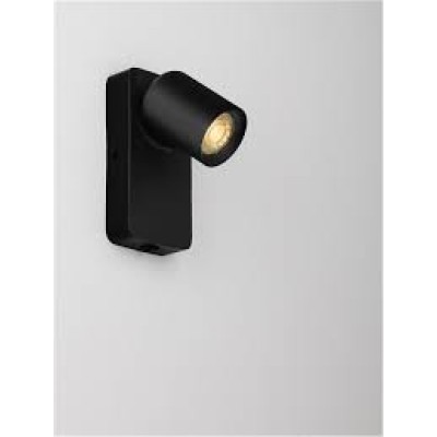9011338 КОСМИНА ЅИДНА СВЕТИЛКА LED GU10 1x10W 230V IP20 ЦРНА НОВА ЛУЧЕ
